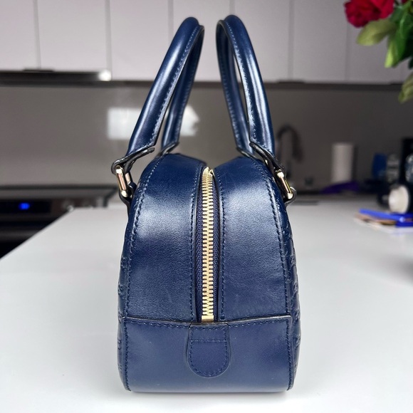 Gucci MicroGuccisima Navy Blue Satchel Bag - Picture 5 of 13